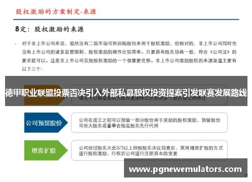 德甲职业联盟投票否决引入外部私募股权投资提案引发联赛发展路线