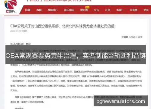 CBA常规赛票务黄牛治理,实名制能否斩断利益链 CBA常规赛票务黄牛治理,实名制能否斩断利益链